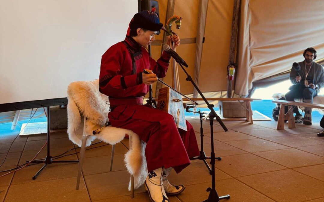 A traditional Mongolian musical performance was presented by Bayarbaatar Bavuudorj on March 26, 2025, at the Indigenous Pavilion during the Arctic Science Summit Week (ASSW) 2025 in Boulder.